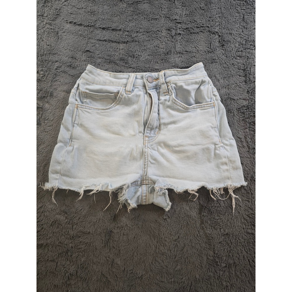 ONeill Womens High Waisted Light Wash Frayed Hem Denim Cut Off Shorts Size 25